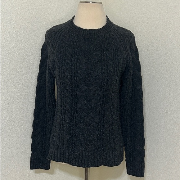 Soft Cozy Fall Autumn Gray Cable Knit Sweater Rachel Zoe XS - Picture 1 of 4